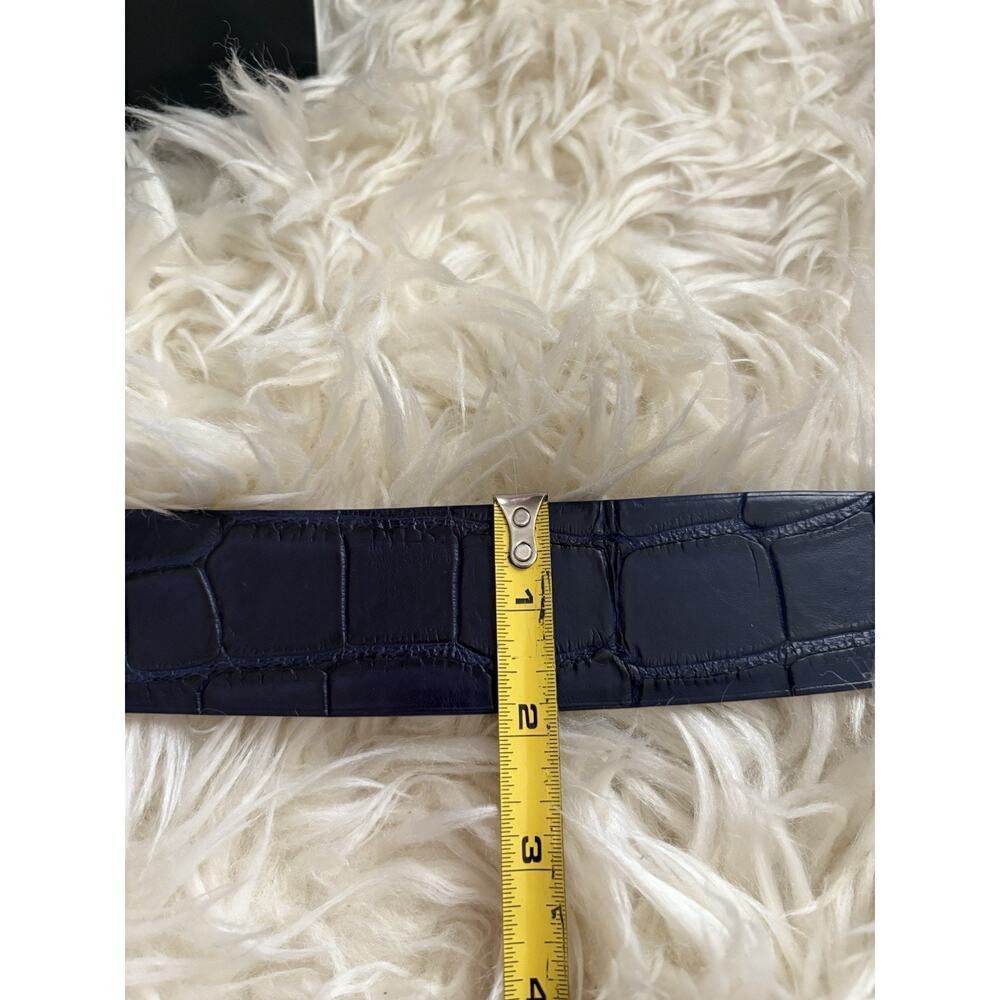 Ralph Lauren Collection Purple Label Women’s Alligator Buckle Belt L Navy $1750 - Picture 4 of 9